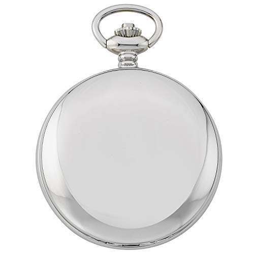 Gotham Men's Classic Silver-Tone Polished Case Double Hunter 17 Jewel Mechanical Pocket Watch # GWC18807S